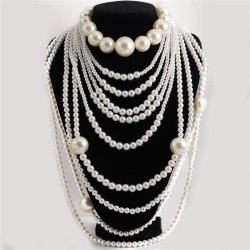  occidental style fashion multilayer Pearl beads necklace  long style personal..
