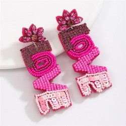  fashion handmade beads beads earring  sweet sequin ropeOVE Word earrings