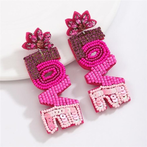  fashion handmade beads beads earring  sweet sequin ropeOVE Word earrings