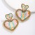 occidental style fashion personality handmade sequin diamond chain earring lovely sweet love Peach heart earrings