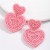  fashion heart-shaped handmade beads Pearl beads earring sequin Peach heart earrings lovely love Earring