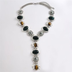  personality retro wind fashion resin gem pendant  luxurious trend geometry ne..