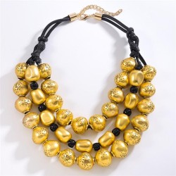  exaggerating retro wind rope Metal necklace  elegant occidental style beads c..
