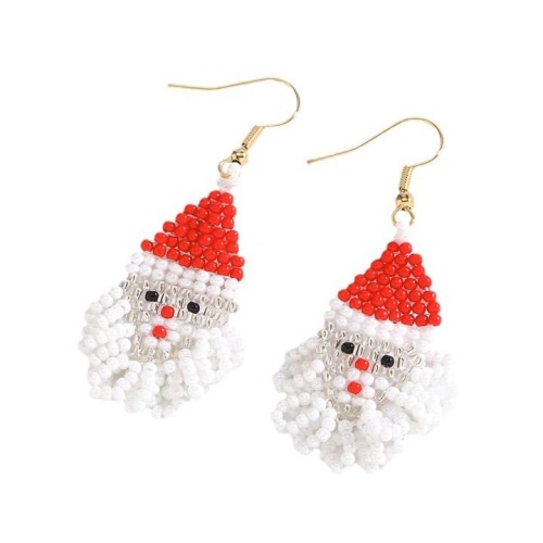 occidental style christmas Santa Claus earrings  lovely samll handmade weave beads cartoon earrings