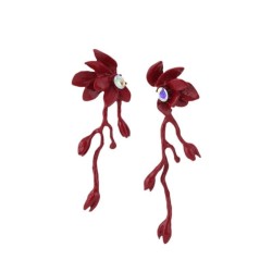 new medium wind three-dimensional flower flowers long style tassel earrings co..