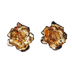 Autumn and Winter exaggerating retro three-dimensional leaves flowers Metal ea..