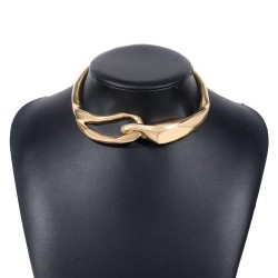 occidental style exaggerating Metal wind three-dimensional buckle necklace  sa..