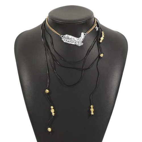  personality multilayer handmade weave Cowboy pendant necklace long style creative clavicle chain