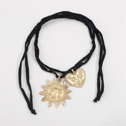  personality trend Alloy sun flower pendant love creative color long necklace