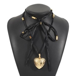  wind three-dimensional love carving long style color necklace  personality ex..