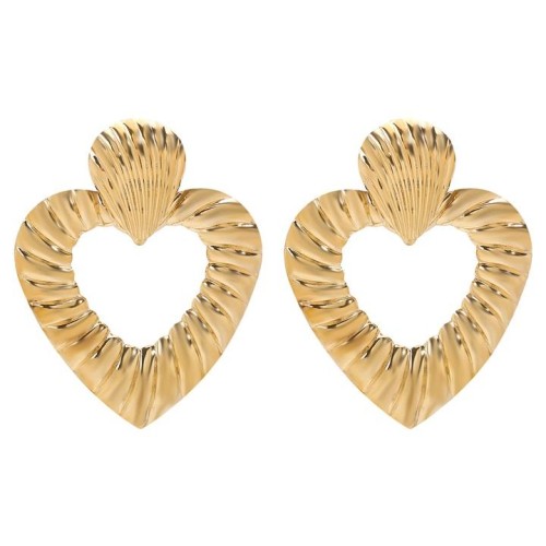 E occidental style retro Metal Earring  personality all-Purpose drop heart-shaped ear stud
