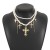 temperament samll Double layer imitate Pearl necklace  occidental style personality three leaf cross multilayer 