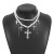 temperament samll Double layer imitate Pearl necklace  occidental style personality three leaf cross multilayer 