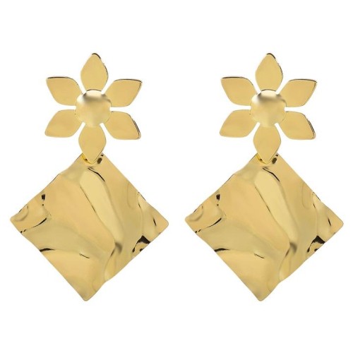 E occidental style ins wind personality Metal temperament Earring retro creative flowers earrings