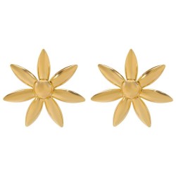 E occidental style leisure wind retro exaggerating sun flower earrings  Metal textured flowers ear stud woman