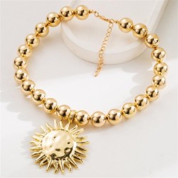 occidental style Alloy beads necklace brief wind sun pendant fashion temperame..