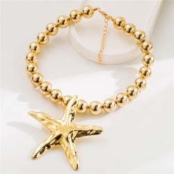 occidental style beads starfish Alloy pendant necklace personality trend clavi..