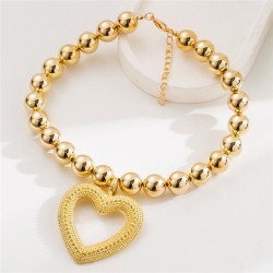 occidental style Alloy beads necklace brief wind beads long style love pendant..