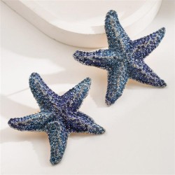 occidental style samll starfish earrings color fully-jewelled ear stud fashion..