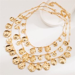  wind personality necklace multilayer geometry Leaf pendant necklace personali..