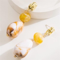 occidental style earrings exaggerating retro Oval resin long style ear stud wo..