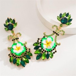  occidental style exaggerating Alloy diamond imitate flowers earrings woman cr..