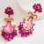  occidental style exaggerating Alloy diamond imitate flowers earrings woman creative fashion high flowers Earri