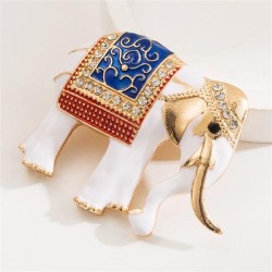 occidental style color elephant brooch Alloy enamel diamond high-end