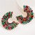 occidental style fashion luxurious exaggerating earrings retro palace temperament color flash diamond hollow ea