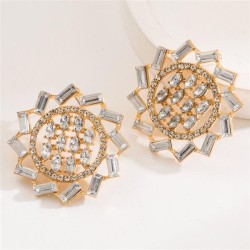 occidental style exaggerating personality geometry Round earrings diamond fash..