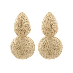 Drop-type pendant Bohemian style handmade weave temperament lady earrings occi..