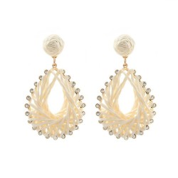 Bohemia exaggerating earrings womanins wind exaggerating handmade weave earrin..
