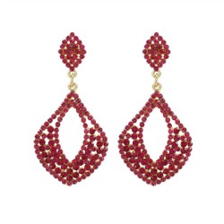 multicolor drop fully-jewelled temperament lady banquet earrings occidental st..