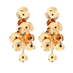 Metal leaves tassel temperament lady earrings earrings  occidental style