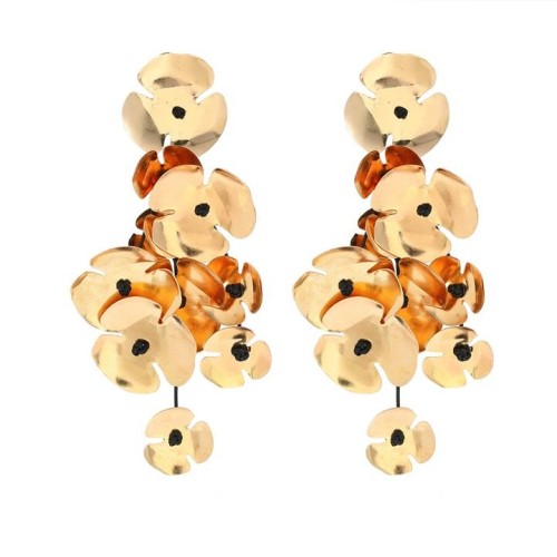 Metal leaves tassel temperament lady earrings earrings  occidental style