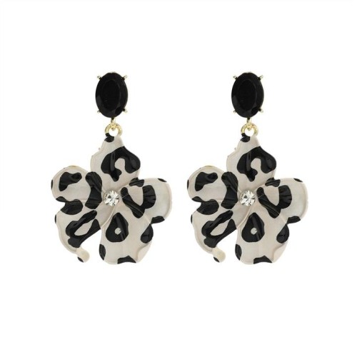 leopard trend flowers pendant lady temperament earrings occidental style earrings