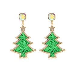 fashion tassel high Autumn and Winter christmas tree earrings silver