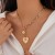occidental style  fashion sun embed zircon necklace woman  geometry Alloy love tassel clavicle chain