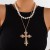 occidental style punk wind cross necklace black exaggerating embed imitate Pearl multilayer