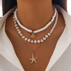 occidental style imitate Pearl style gravel woman Irregular Shells starfish be..
