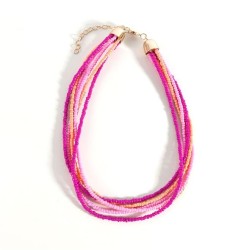 occidental style fashion ethnic style multilayer beads necklace color short st..