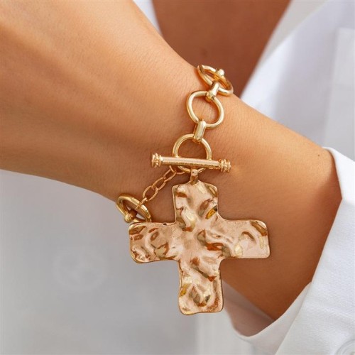 (k1  Gold Bracelet 2582)occidental style ins wind love Metal pendant bracelet  Irregularracelet personality