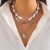 occidental style  Pearl clavicle chain  retro Metal pendant multilayer necklace