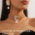 occidental style luxurious  multilayer crystal glass geometry chain ear stud co