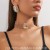 occidental style luxurious  multilayer crystal glass geometry chain ear stud co