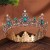 retro luxurious circle crown head Alloy color diamond bride