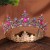 retro luxurious circle crown head Alloy color diamond bride