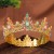 retro luxurious circle crown head Alloy color diamond bride