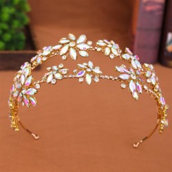 occidental style bride Rhinestone belt head Double layer Headband handmade eye..