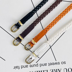 ( black) weave belt woman buckle retro leisure all-Purpose belt lady rope orna..